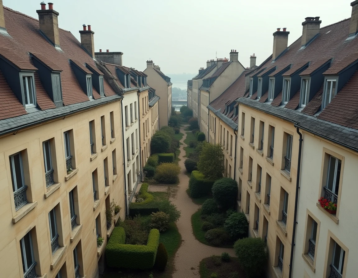 Vue aérienne de Blois montrant le contraste entre quartiers bien entretenus et zones dégradées révélant les disparités des prix immobiliers
