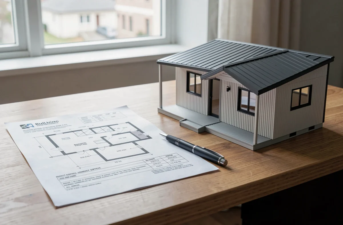 Dossier de permis de construire et plan d'une petite maison modulaire