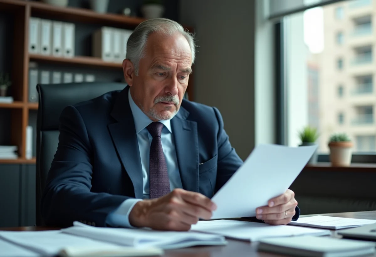 Homme d affaires en costume dans un bureau concentré