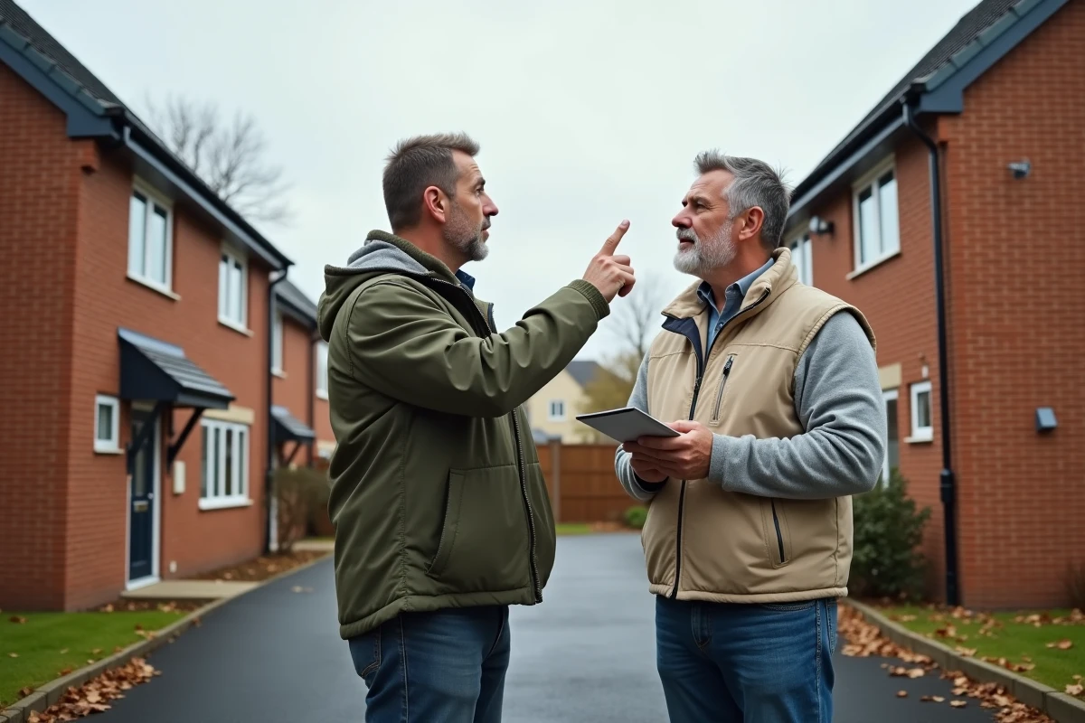 Deux voisins d'une maison mitoyenne par garage constatant ensemble des dégâts des eaux sur la toiture commune avant déclaration de sinistre